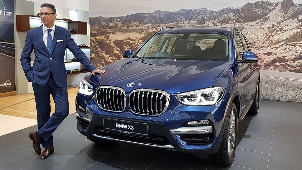 Vikram Pawah, president, BMW Group India, with the 2018 BMW X3.