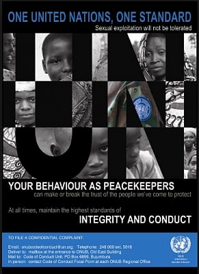 A United Nations poster promoting zero tolerance for sexual exploitaion. (Illustration: UN)