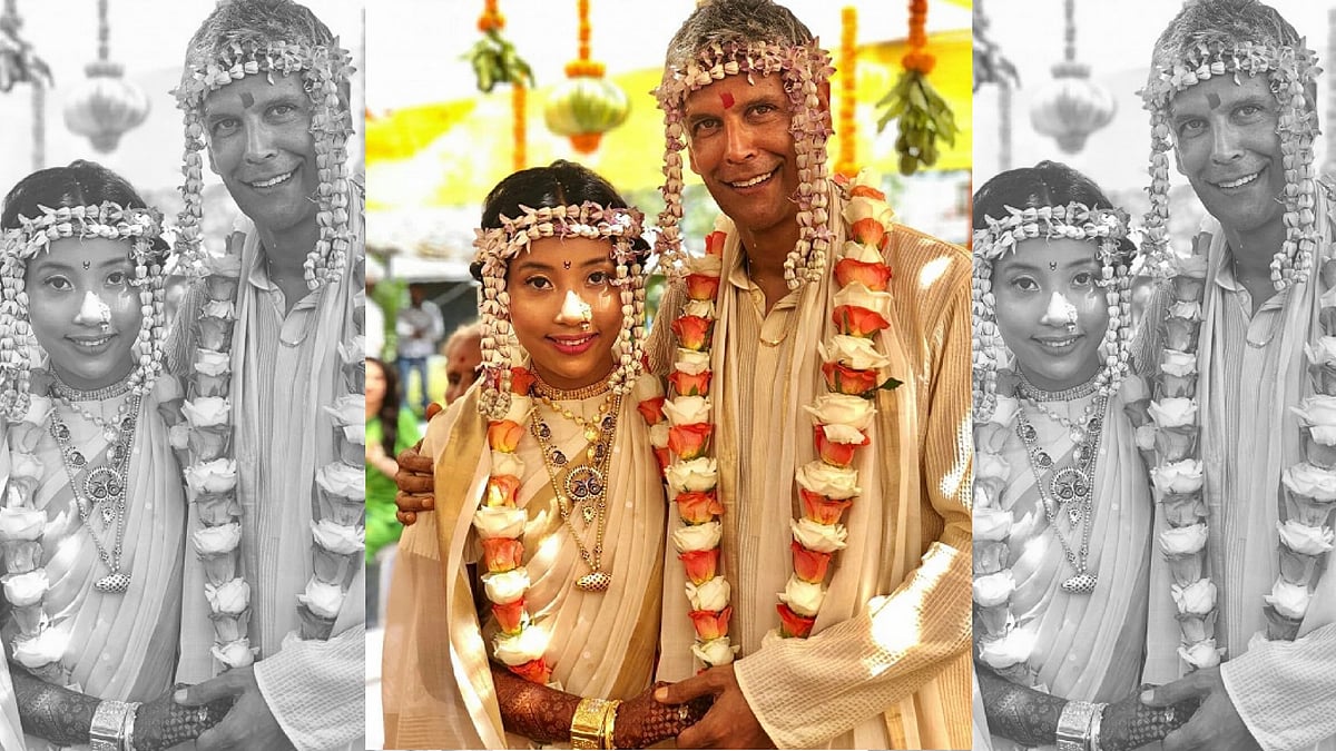 Milind Soman and Ankita Konwar at the wedding. 