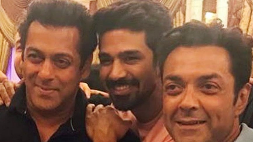 Salman Khan, Saqib Saleem and Bobby Deol at Saqib’s birthday bash.