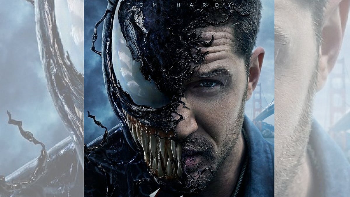 Tom Hardy in and as <i>Venom</i>.