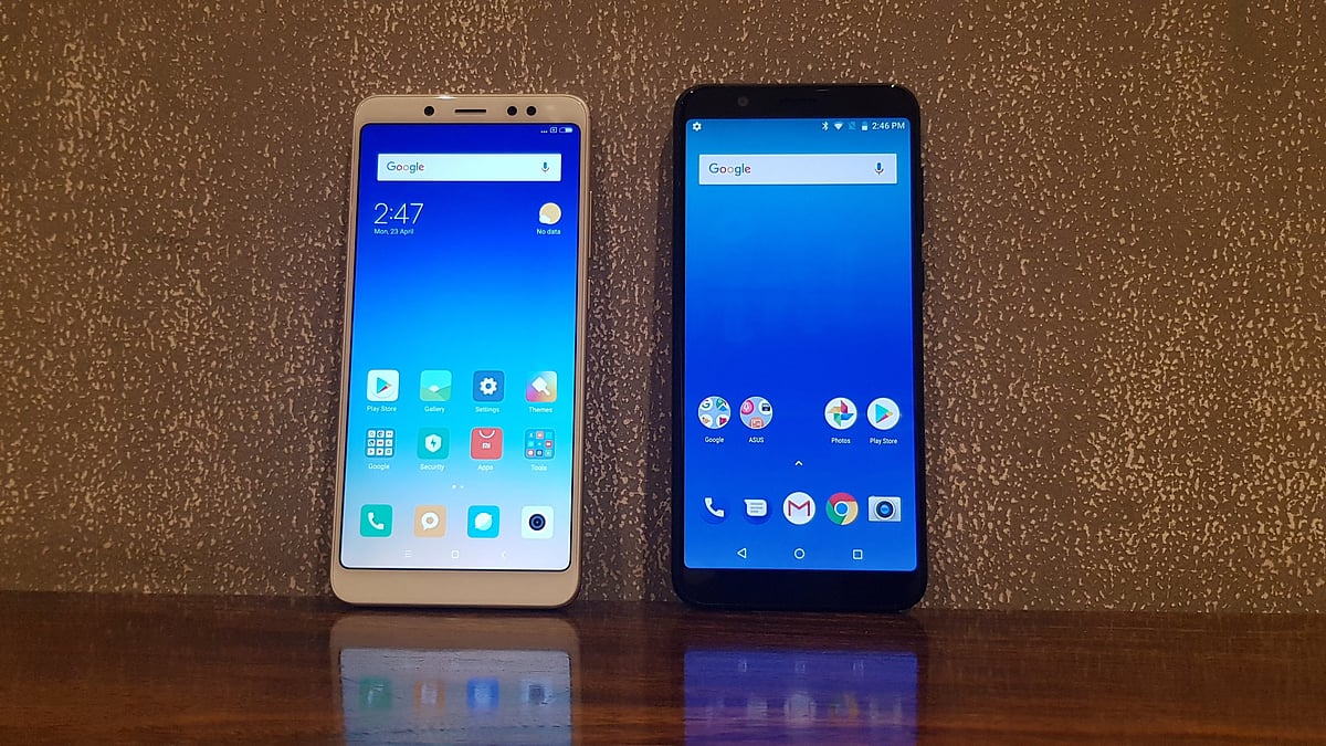 Xiaomi Redmi Note 5 Pro (L) and ASUS ZenFone Max Pro (R).