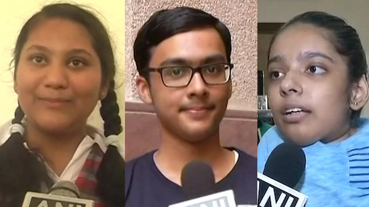Rimzhim Agarwal (L), Prakhar Mittal (M) and Anushka Panda (R) did exceptionally well in their Class 10 exams.