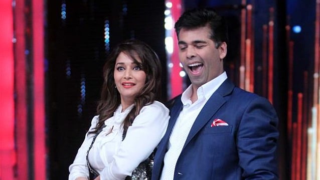 Karan Johar and Madhuri on the sets of<i> Jhalak</i>