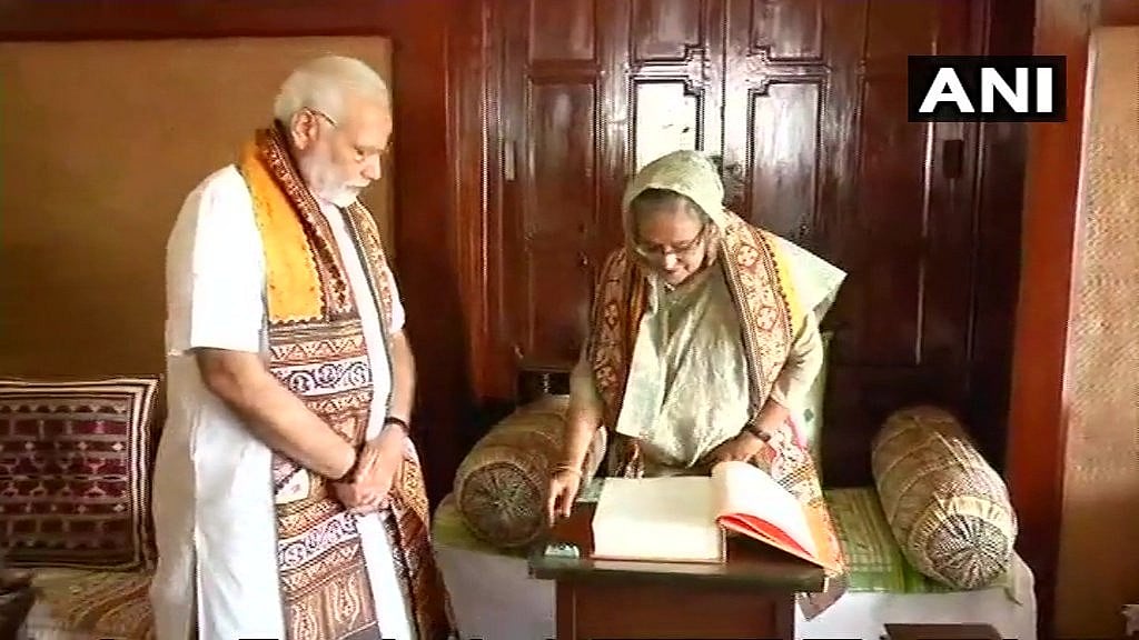 Prime Minister Narendra Modi and his Bangladesh counterpart Sheikh Hasina the 49th convocation of the Visva-Bharati University in Shantiniketan.