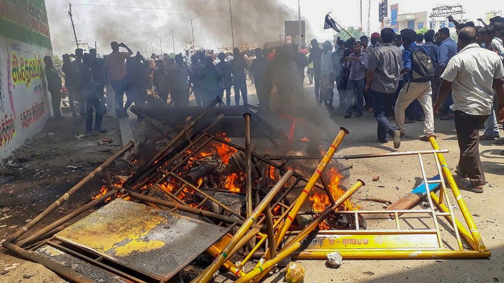 Protesters demonstrate against Vedanta’s Copper Smelter in Tuticorin, Tamil Nadu.&nbsp;