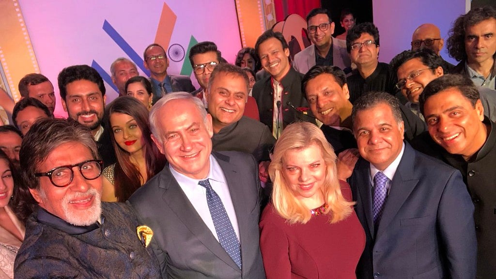 Benjamin Netanyahu’s selfie with Bollywood stars, Amitabh Bachchan, Karan Johar, Sara Ali Khan among others. 