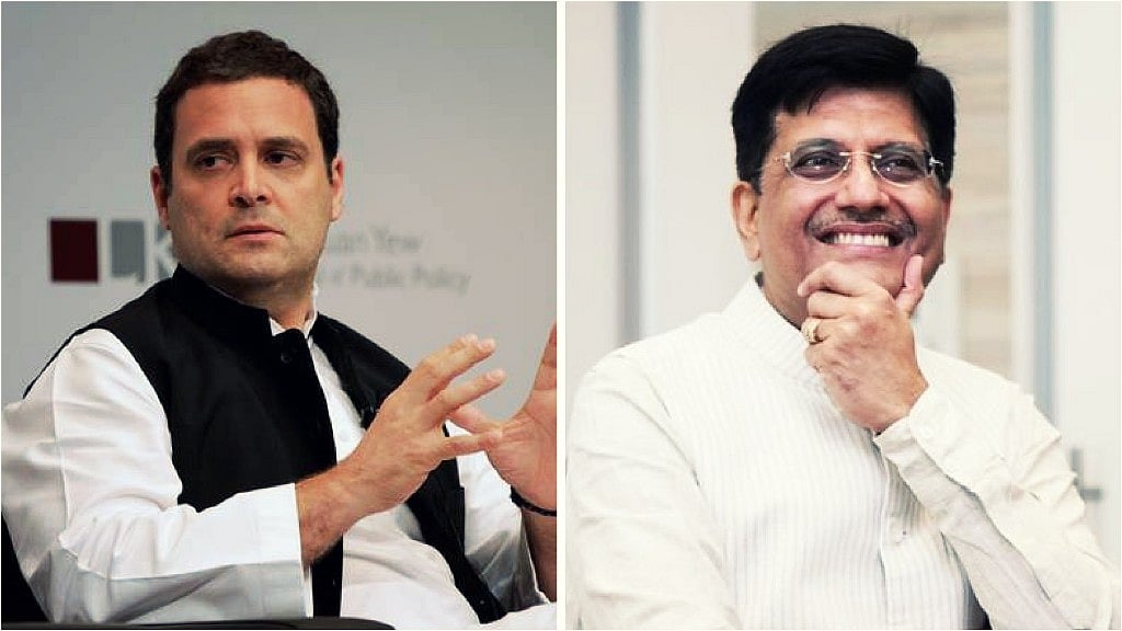 Goyal later responded to Gandhi’s tweet saying that he, unlike ‘naamdaar’ (dynast) Rahul Gandhi, is a ‘kaamdaar’ (worker).