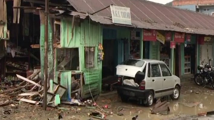 A visual from the site where the IED blast is said to have taken place.&nbsp;