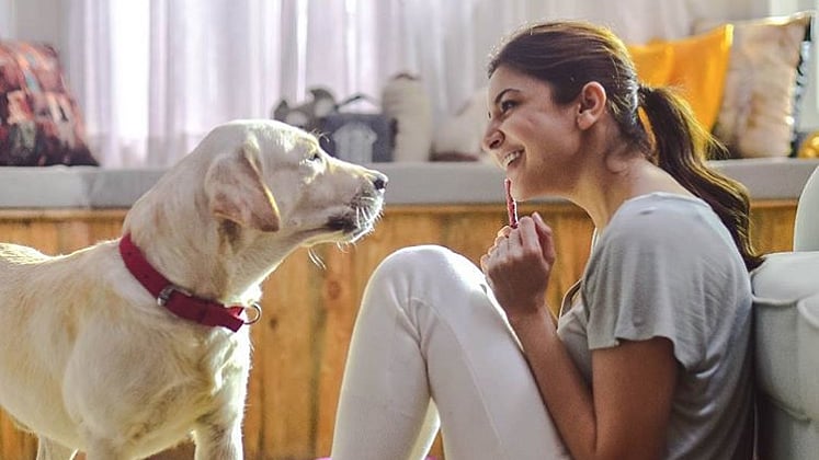 Anushka Sharma with her pet, Dude. 