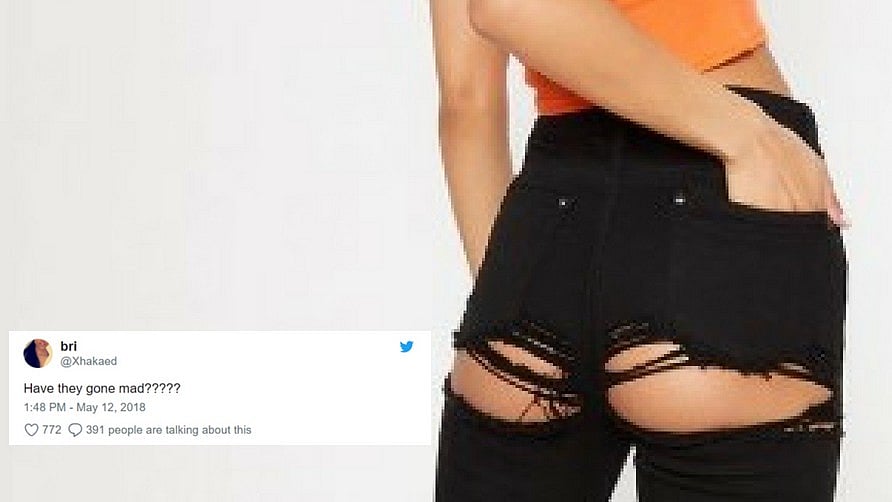  Pretty Little Thing’s butt-ripped jeans have kicked up quite the Twitter storm.