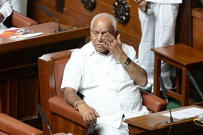 Bengaluru: BJP legislator B.S. Yeddyurappa at the Karnataka Assembly, in Bengaluru on May 19, 2018. (Photo: IANS)