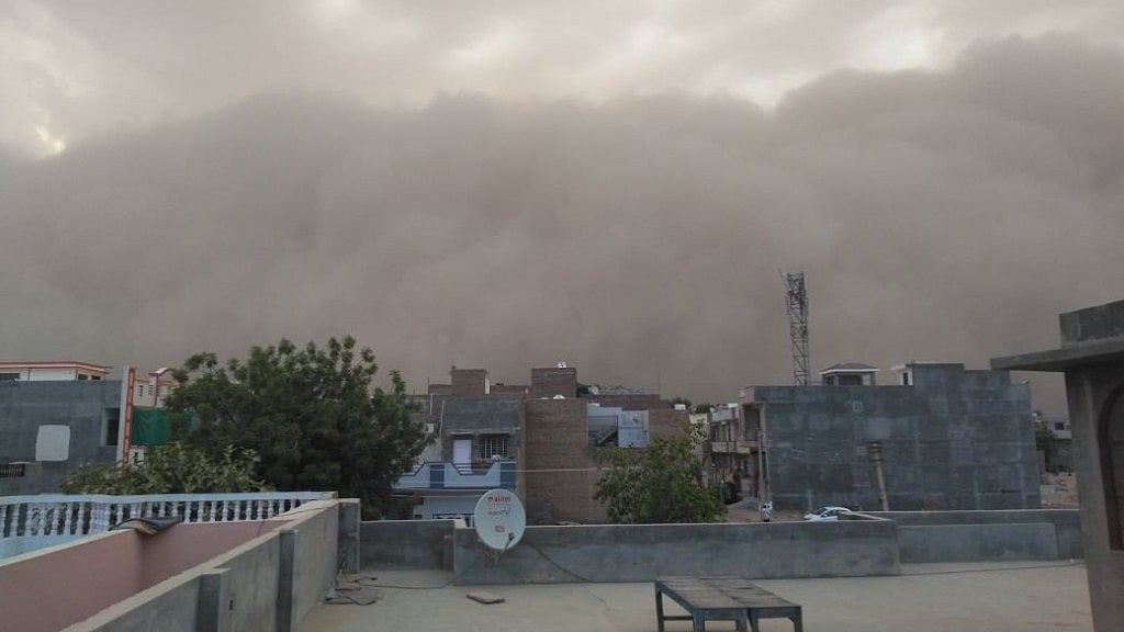 Dust storm in Rajasthan’s Bikaner. 