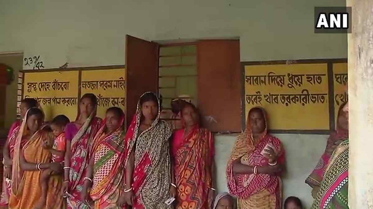 Voters wait in line to cast their vote for the West Bengal Panchayat Elections 2018. Image used for representation.