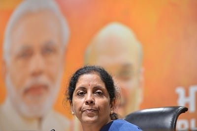 New Delhi: Union Minister and BJP leader Nirmala Sitharaman addresses a press conference in New Delhi on May 13, 2018. (Photo: IANS)