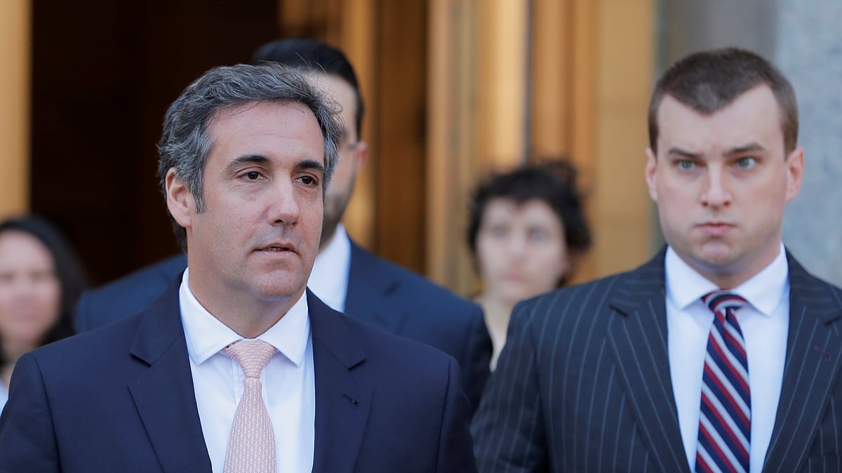 US President Donald Trump’s personal lawyer Michael Cohen departs federal court in the Manhattan borough of New York, US, 26 April 2018.&nbsp;