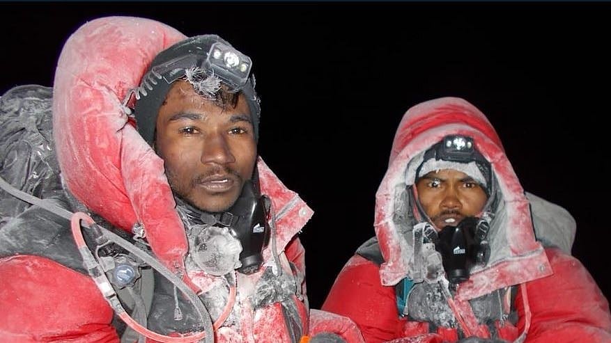 Kavidas and Umakanat, two of the youth who scaled Mt Everest. 