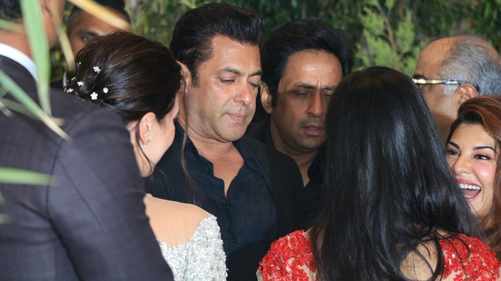 Salman Khan at Sonam Kapoor’s reception. 