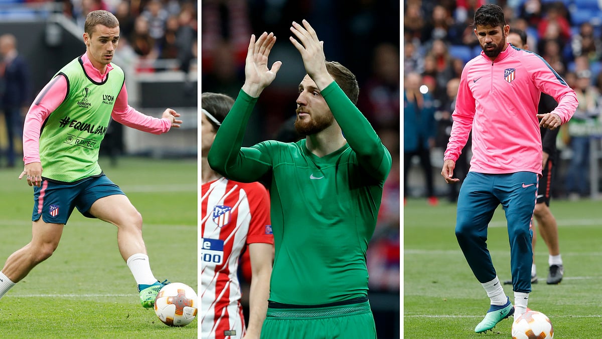 From left to right: Antoine Greizmann, Jan Oblak and Diego Costa