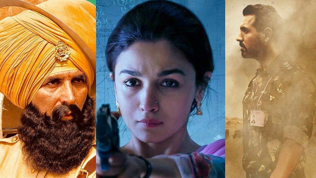 Stills from <i>Kesari</i>, <i>Raazi</i> and <i>Parmanu</i>.