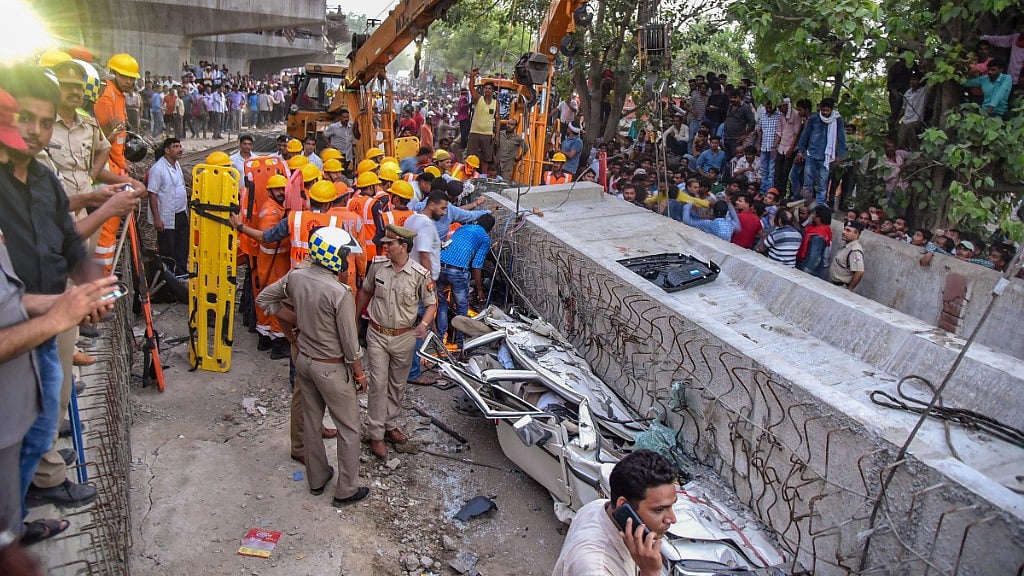 Several bodies were recovered from the rubble of the collapsed flyover.
