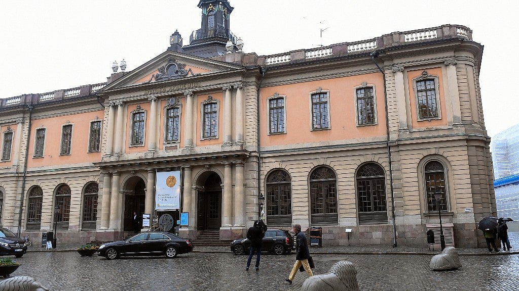 The old Stock Exchange Building, home of the Swedish Academy, in Stockholm.