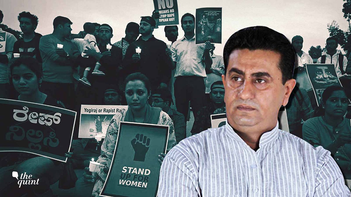 Rajeev Jasrotia attended one of the demonstrations organised by the Hindu Ekta Manch in Hira Nagar to rally support for the accused in the Kathua rape case.