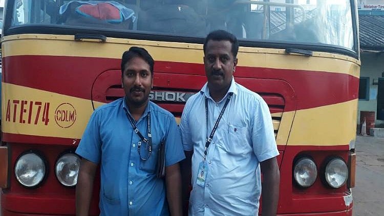 Driver Girish and conductor Sajan K John, who’s fast-thinking got the pregnant passenger to the hospital on time. 