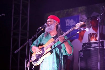 Rahul Ram, the bass guitarist and lead vocalist of Indo-rock fusion band Indian Ocean. (Photo: IANS)
