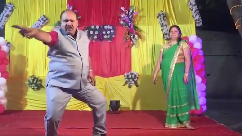Sanjeev Srivastava dances at a wedding in Gwalior.