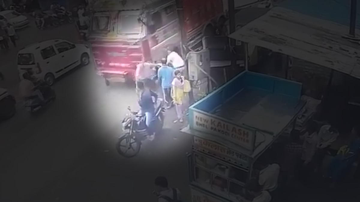 Elderly man saved from being run over by a truck.