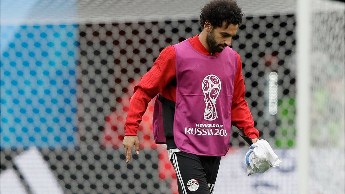 Mohamed Salah has been training with the Egyptian team in Russia.