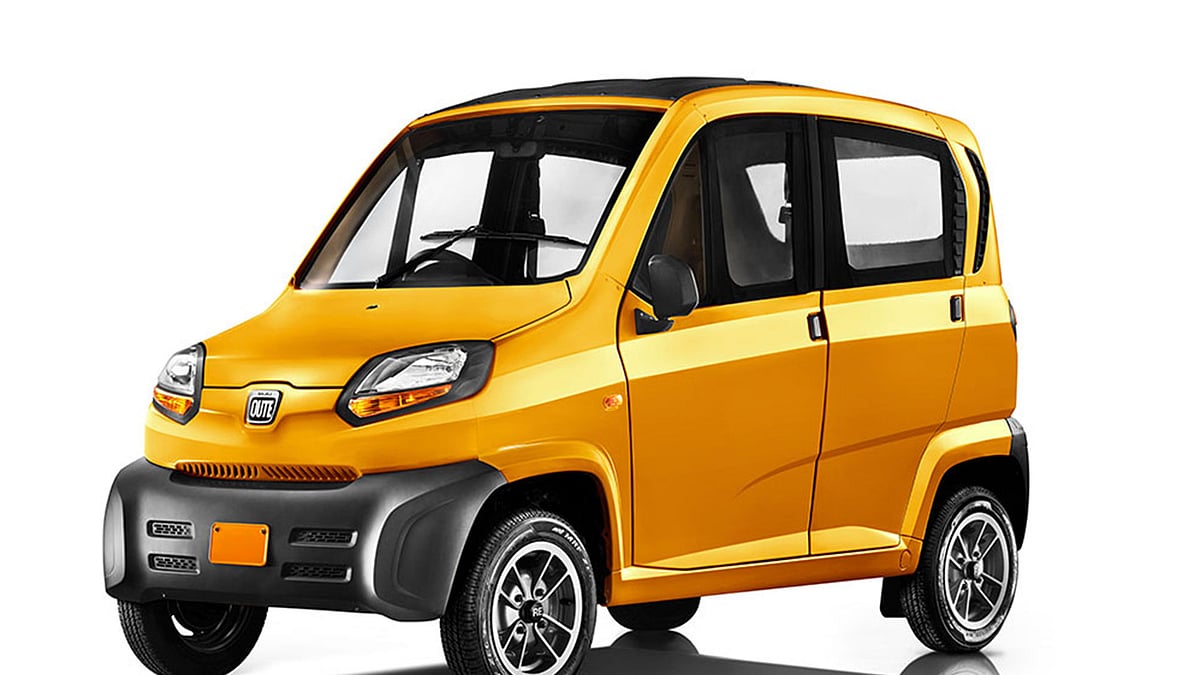 This is the Bajaj Qute, India’s first quadricycle car.&nbsp;
