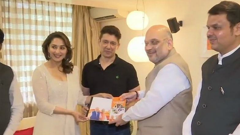 Amit Shah at Madhuri Dixit’s residence.