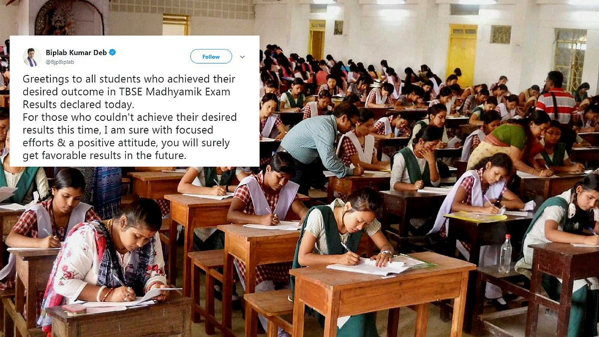 Tripura Chief Minister Biplab Deb congratulated the students on Twitter who did well in their Class 10 board exams, results of which were announced today.