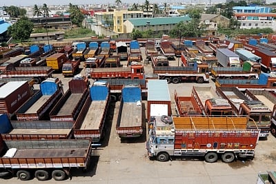 Chennai: Trucks remain parked as truck owners and operators launched an indefinite nationwide strike against increasing diesel prices and a sharp hike of third party insurance premium; in Chennai on June 18, 2018. The strike is likely to cause a hike in prices of perishable goods items due to supply constraint. (Photo: IANS)