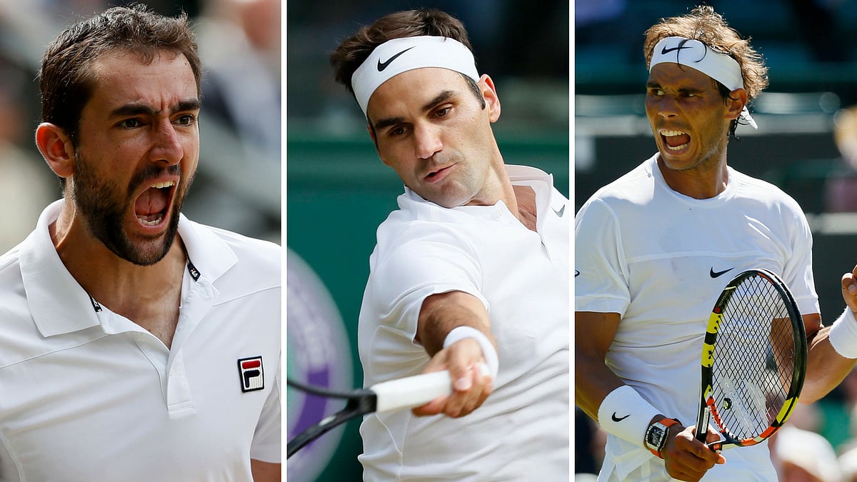 File photo of Marin Cilic, Roger Federer and Rafael Nadal.