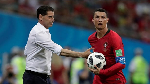 Spanish coach Fernando Hierro managed a stalemate against a Cristiano Ronaldo hat-trick on his third day at the job