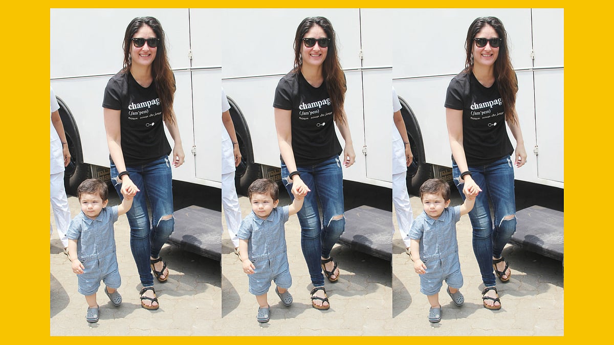 Taimur Ali Khan with Kareena Kapoor Khan.&nbsp;