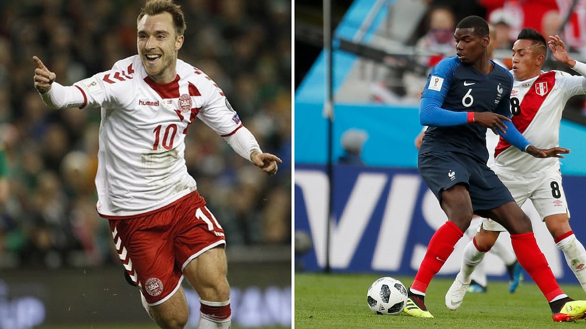  Both Christain Eriksen (left) and Paul Pogba will be looking to create space in the midfield, and attack the goal