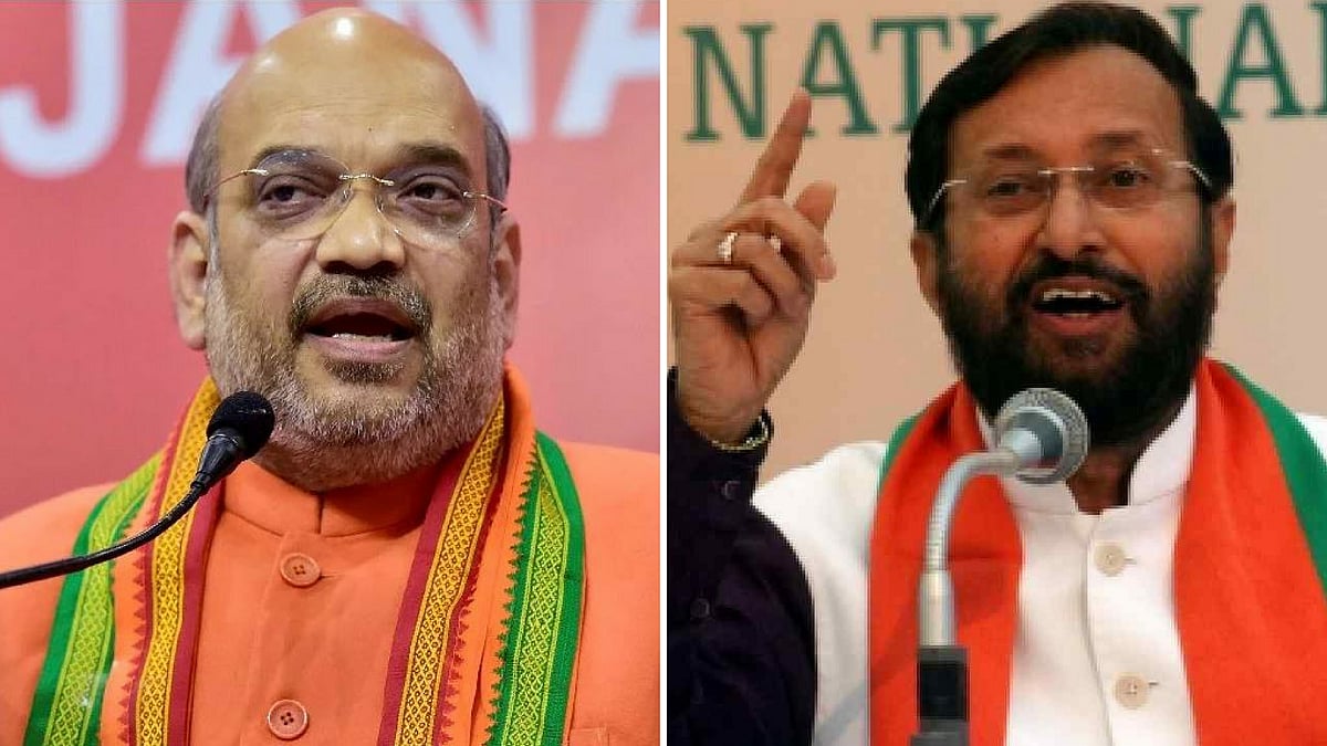 BJP President Amit Shah and Union Minister Prakash Javedekar.