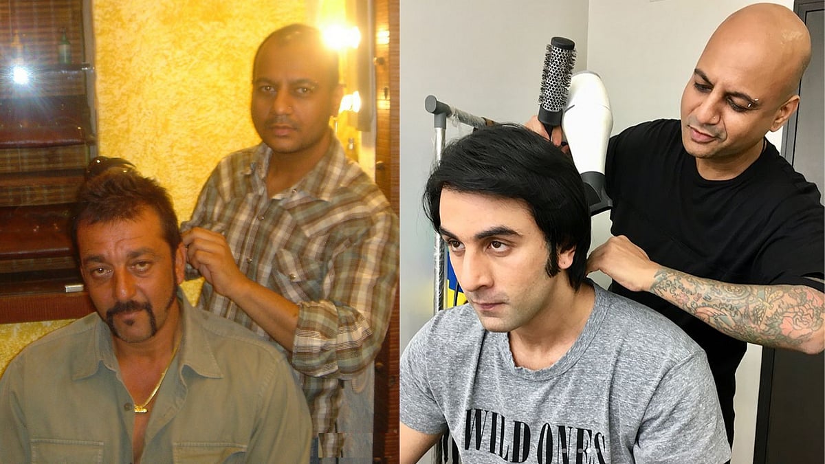 Aalim Hakim with Sanjay Dutt in 2005 and Ranbir Kapoor in 2017. 