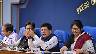 Union Railways Minister Piyush Goyal addresses a press conference in New Delhi on 18 June, 2018. 