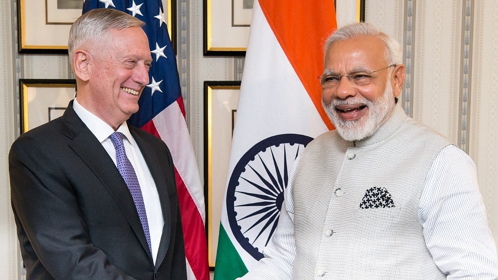 US defence secretary Jim Mattis with PM Narendra Modi. 