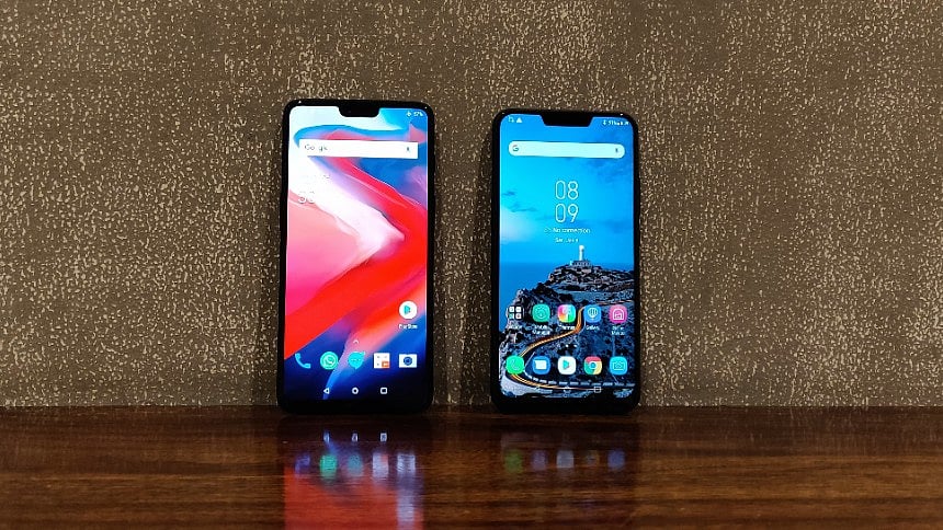 The OnePlus 6 (left) versus the Asus Zenfone 5z (right).