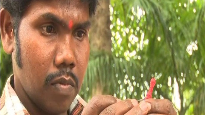 L Eswar Rao, an artist from Bhubaneswar in Odisha, is extending his wishes to all the FIFA teams in a unique way