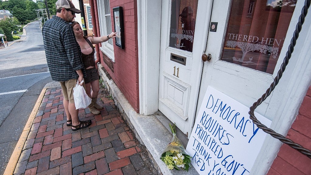 President Donald Trump on Monday trash-talked a Virginia restaurant that asked his press secretary, Sarah Huckabee Sanders, to leave because she worked for his administration.