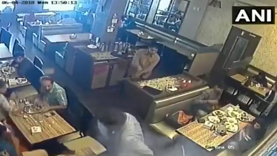 A man’s phone burst in his pocket, while he was sitting at a restaurant in Bhandup.