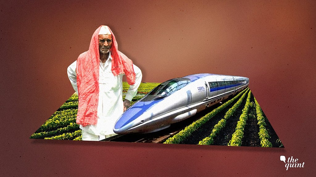 Farmers are protesting against land acquisitions for the bullet train.