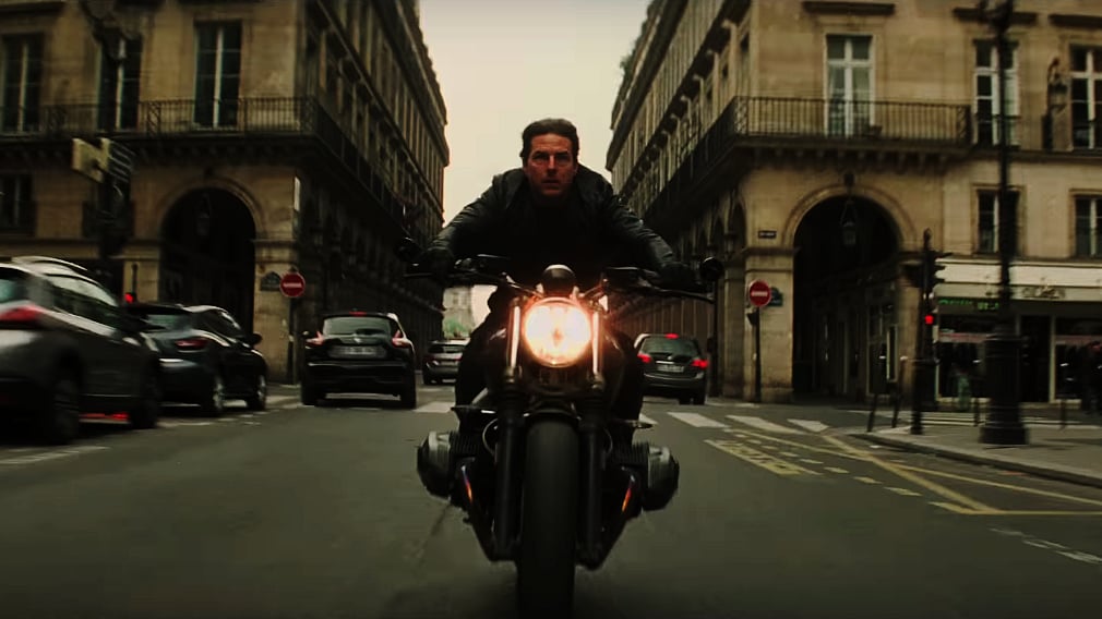 An image from one of the chase sequences from ‘Mission Impossible: Fallout’.